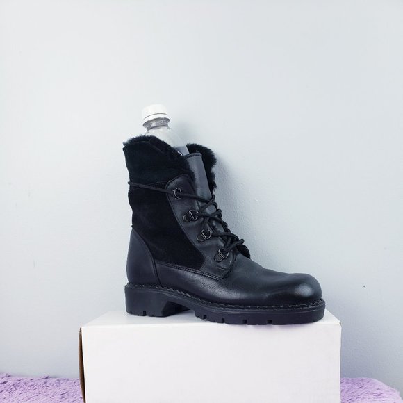 Made in Canada Waterproof Leather Alpine Hiker Sheepskin Shearling Boot 6us/4uk - Picture 1 of 8